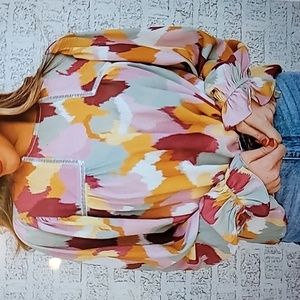 Color Block Blouse. NWOT